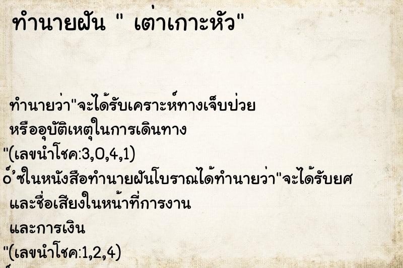 ทำนายฝันเต่าเกาะหัว ทำนายฝันทำนายฝันเต่าเกาะหัว